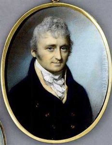 Mr. Uthoff, In Blue Coat With Gold Buttons, Buff-coloured Waistcoat And Knotted Cravat, Powdered Curling Hair
