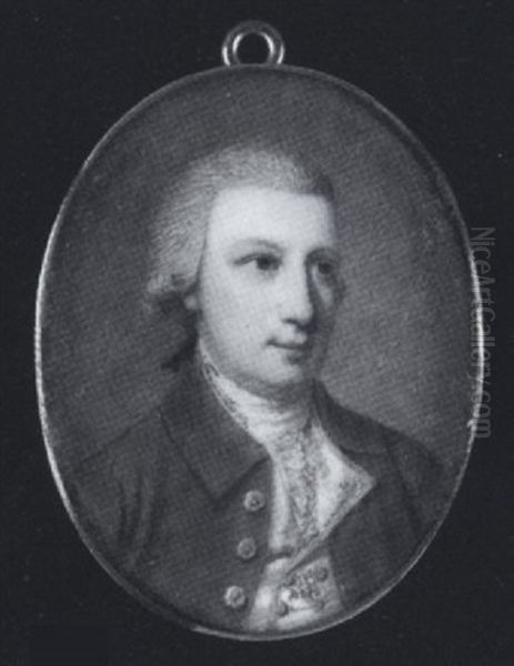 Bartholomew Barnewall, Wearing Brown Coat, Yellow Bordered White Waistcoat, Stock And Lace Cravat - view 1