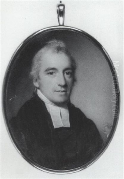 The Reverend Doctor Richard Yates Wearing Black Robes And White Bands - view 1