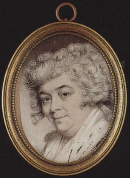 A Lady With Powdered Hair And Wearing A White Fichu - view 1