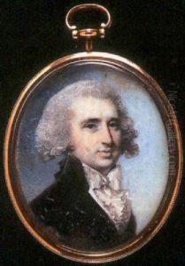A Gentleman In Brown Coat, White Waistcoat, White Frilled Shirt And Cravat, His Hair Powdered And En Queue