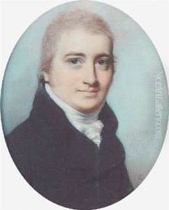 A Fine Portrait Of James Caple, Wearing A Black Coat, White Stock And A Frilled Cravat by George Engleheart
