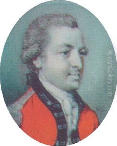 An Officer With Powdered Hair En Queue Wearing A Red Coat With Blue Facings, Silver Frogging And A White Cravat by George Engleheart
