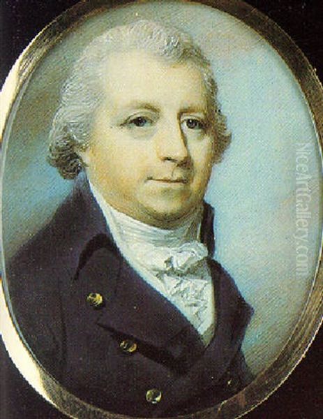 A Gentleman, Wearing A Blue Coat With Gold Coloured Buttons - view 1