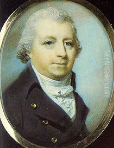 A Gentleman, Wearing A Blue Coat With Gold Coloured Buttons