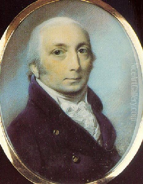 Captain Thomas Robinson With Grey Hair And Whiskers, Wearing Blue Coat - view 1