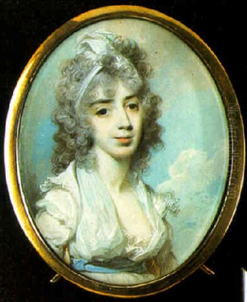 Mrs. Samuel Stephens In White Dress, White Turban In Her Powdered Hair - view 1