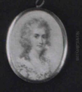 Portrait Of A Lady In A White Dress With Frilled Collar Portrait Of A Lady In A White Dress With Frilled Collar