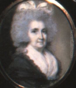 Portrait Of A Lady In Blue Dress And Lace-bordered Black Stole