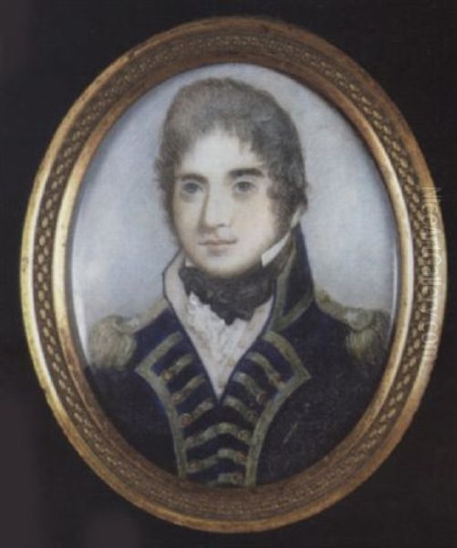 Admiral William Thornborough Kcb, Wearing Naval Uniform, Gold Trimmed Blue Coat With Gold Epaulettes, White Waistcoat And Black Stock - view 1