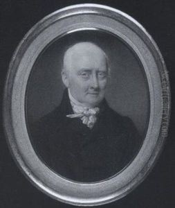 A Gentleman Wearing Black Coat And Tied White Cravat by John Cox Dillman Engleheart