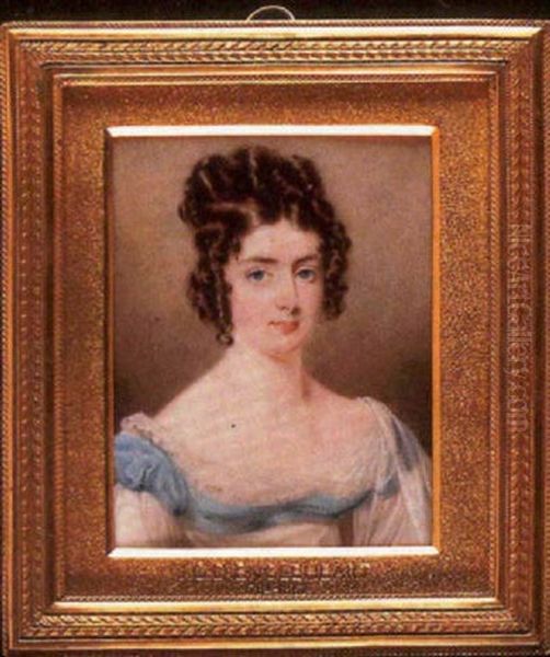 A Lady In White Dress Trimmed With Turquoise, With Lace Neckline, Matching Transparent Shawl Over Her Shoulder - view 1
