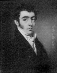 Portrait Of A Edmund Hartopp, In Brown Coat, White Waistcoat And White Frilled Shirt And Tied Cravat by John Cox Dillman Engleheart