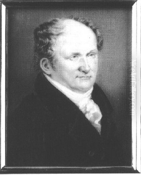 Samuel Drewry, In Blue Coat With Buttons, White Cravat And Stock - view 1