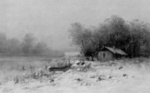 River Landscape With Cottage River Landscape With Cottage