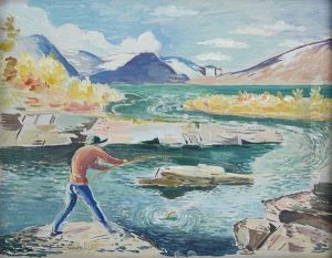Forellfiskaren by Leander Engstroem the Elder