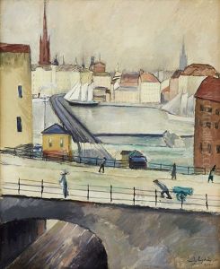 Stockholmsmotiv by Leander Engstroem the Elder