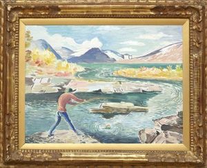 Forellfiskaren by Leander Engstroem the Elder
