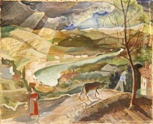 Sydlandskt Landskap Med Figurer by Leander Engstroem the Elder