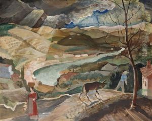 Landskap, Toscana by Leander Engstroem the Elder