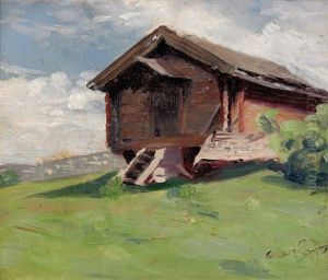 Norrlandskt Sommarlandskap Med Visthusbod by Albert Engstroem