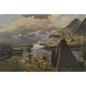 Northern Lapland Encampment by Wilhelm Oscar Engstrom