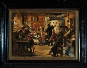 Stubenszene Mit Musikanten by Karl Von Enhuber