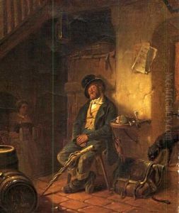 Schlafender Wandergeselle In Einem Munchner Wirsthaus