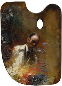 Self-portrait On A Palette by Delphin Enjolras