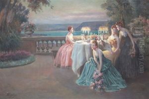 Elegantes Sur La Terrasse by Delphin Enjolras