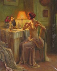A Lady At Her Dressing Table by Delphin Enjolras