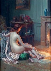 Nu Devant Le Foyer by Delphin Enjolras