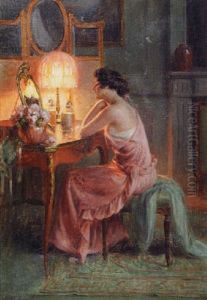 Jeune Femme Devant Une Coiffeuse