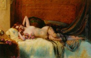 A Young Beauty Reclining On A Bed by Delphin Enjolras