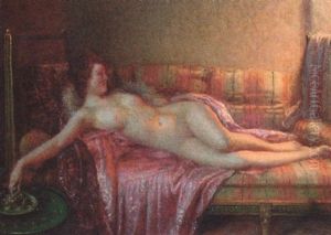 A Reclining Female Nude by Delphin Enjolras
