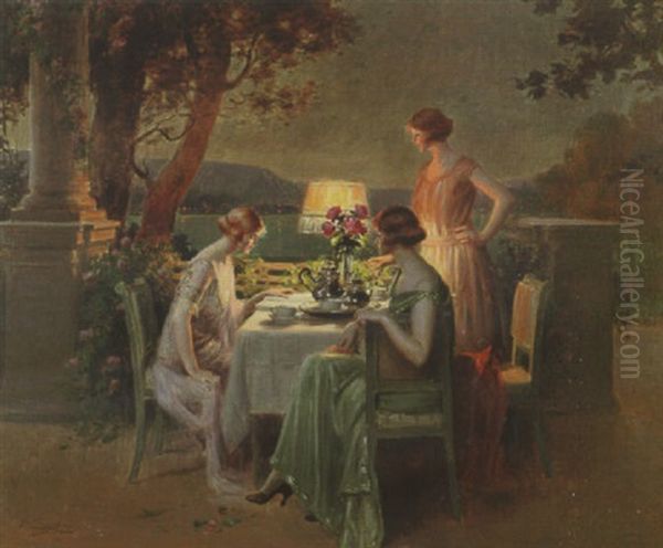 Taking Tea By Lamplight - view 1