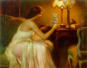 A Young Beauty By Lamplight by Delphin Enjolras
