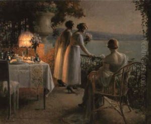 Girls On A Terrace by Delphin Enjolras