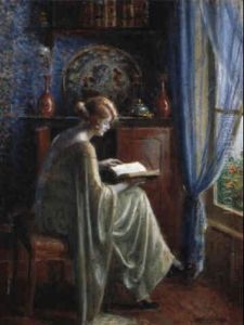 An Elegant Lady Reading In An Interior by Delphin Enjolras