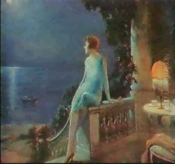 "femme Assise Sur Une Balustrade" - view 1