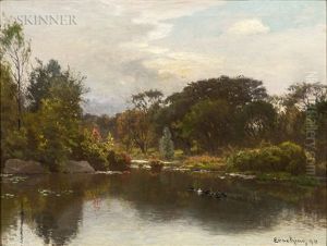 Duck Pond In Early Autumn by John Joseph Enneking