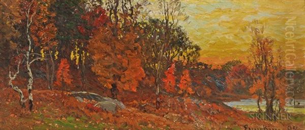 Autumn Landscape With Pond - view 1