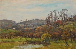 Hillside Landscape And Farm by John Joseph Enneking