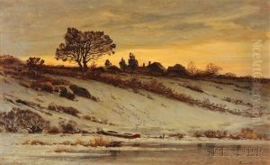 Winter Scene At Dusk by John Joseph Enneking