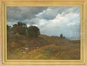 Landscape With Cows & Sheep Under Stormy Sky