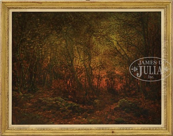 Sunset Behind Woods And Stonewall - view 1