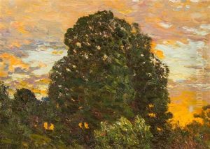 Oak Tree At Sunset by John Joseph Enneking