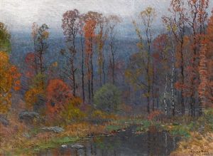 Hill Top Pond At Dusk by John Joseph Enneking