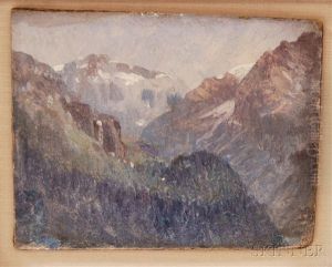 A View In The Swiss Alps by John Joseph Enneking