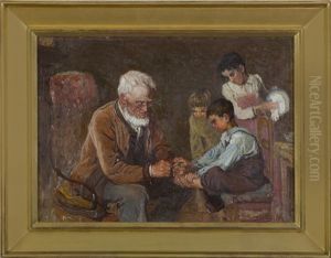 Study For "pulling Out The Splinter" by John Joseph Enneking